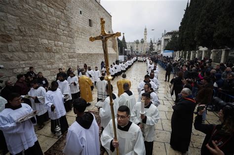 Weihnachten Im Heiligen Land Prozession In Bethlehem Angekommen