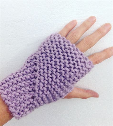 Free Knitting Pattern For Easy Hand Sleeves Fingerless Gloves Knitted