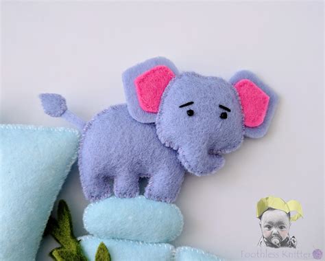 Toothless Knitter Felt Baby Name Banner Elephant