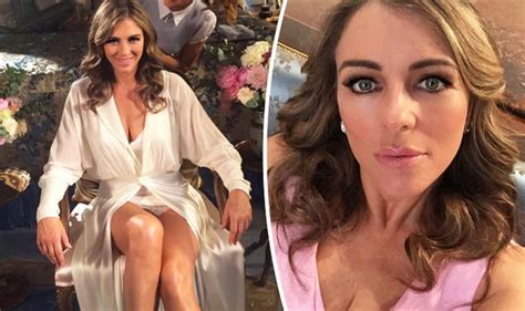 Elizabeth Hurley Puts On Busty Display As She Flashes Lacy Underwear In