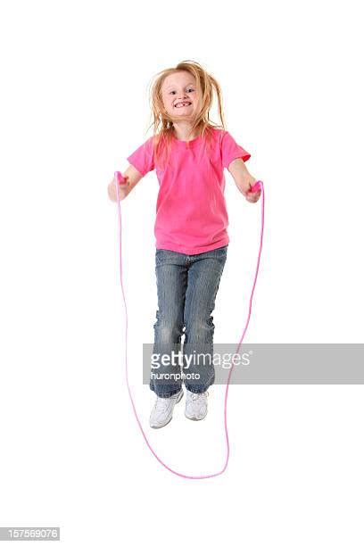 Young Girl Jumping Rope White Background Photos And Premium High Res