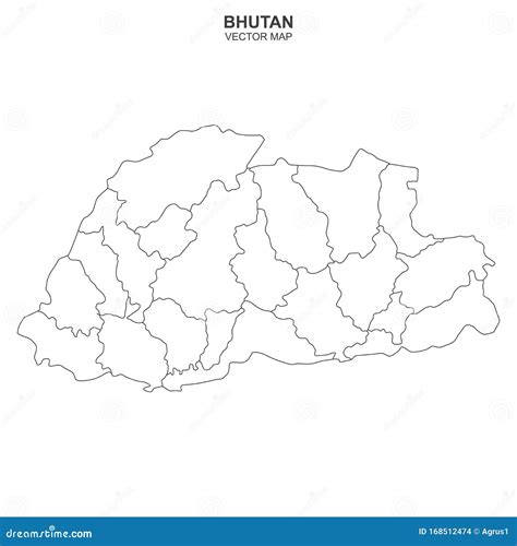 Carte Politique Du Bhoutan Du Fond Blanc Illustration De Vecteur