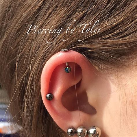 “a Fresh Little Vertical Helix Piercing From Today With Jewelry From