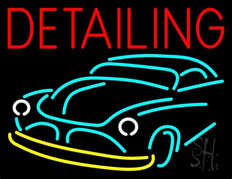 detailing  car logo neon sign auto detailing neon