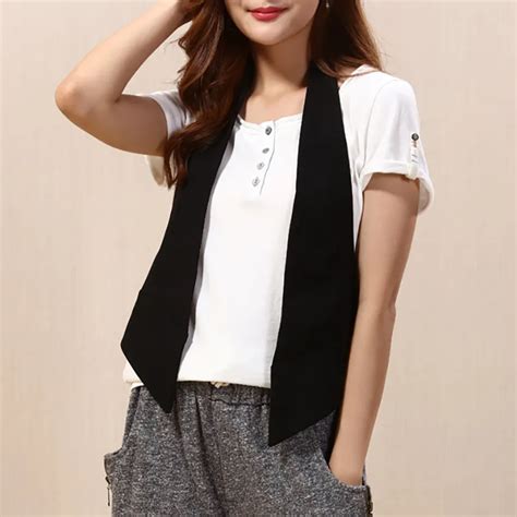 2017 Cotton Linen Waistcoats Women Female Short Summer Slim Thin Korean