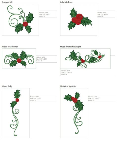 Abc Embroidery Designs 22 Mistletoe Carnival Holly Berries Etsy