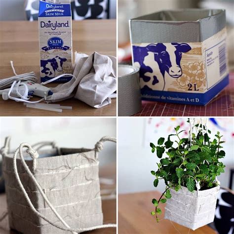 Milk Carton Planters Milk Carton Crafts Milk Carton Paper Shopping Bag