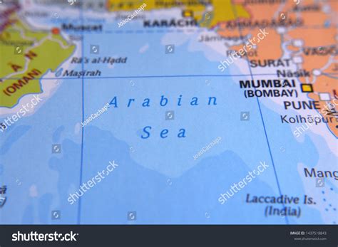 Arabian Sea Located On Map India Stock Photo Edit Now