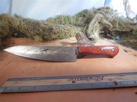 Custom Damascus Chef Knife With Leopard Handles Etsy