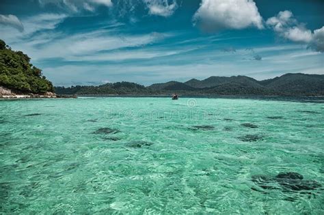 Seascape View Of The Beautiful Andaman Sea Around Koh Lipe Island Stock