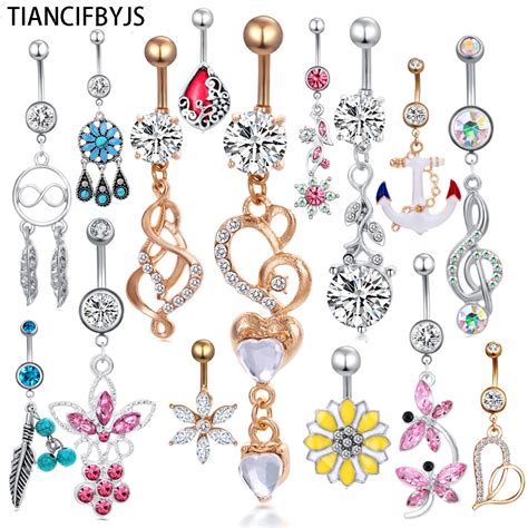 Tiancifbyjs Piercing Kit Mix Styles Body Jewelry Stainless Steel Sexy Belly Button Navel Ring