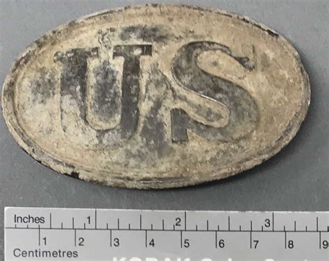 Original Civil War Excavated Relic Us Box Plate Recovered At Falmouth