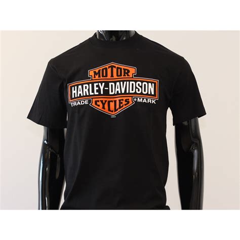 Harley Davidson T Shirt Elongated Bar Shield Schwarz