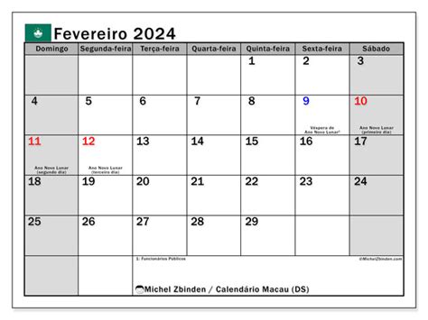 Calendário De Fevereiro De 2024 Para Imprimir “56sd” Michel Zbinden Mo