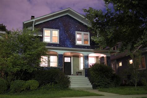 Night House Artist Cloaks Suburban Home Facade In Starry Skies Urbanist