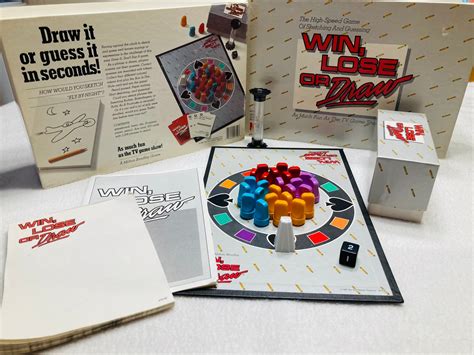 Win Lose Or Draw Board Game Complete Set No Etsy