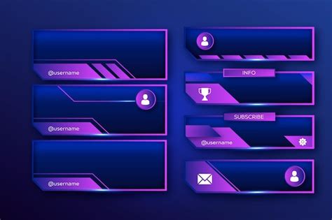 Twitch Stream Panels Template Collection Free Vector Gambaran