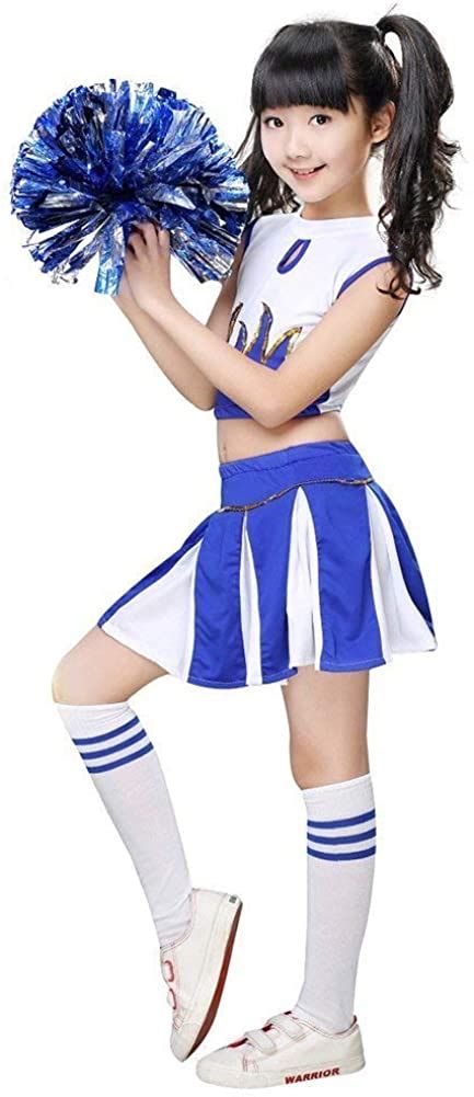 Halloween Cheerleader Costume For Girls Toddler Cheer Outfits Blue