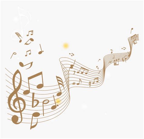 Transparent Wavy Music Staff Clipart Gold Music Notes Png Png
