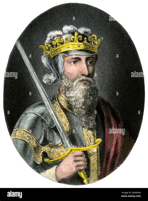 King Of England Edward Iii Hand Colored Engraving Stock Photo Alamy