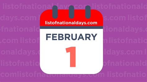 February 1st National Holidaysobservances And Famous Birthdays