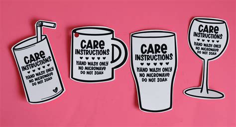 Vinyl Cup Care Instructions Free Printables A Girl And A Glue Gun
