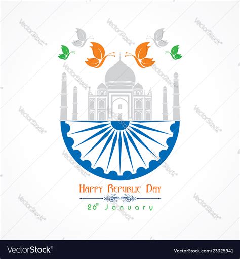 Happy Republic Day Of India Poster Design Vector Image