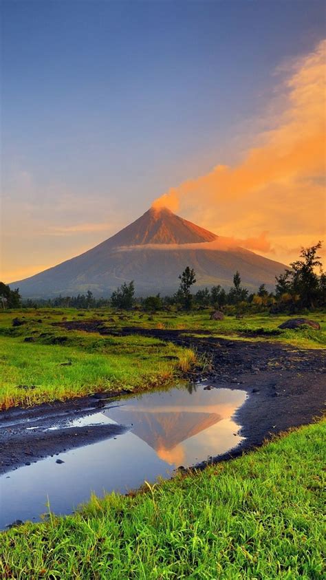 Mayon Park. Tap to see more Wonderful reflection landscape and scenery iPhone wallpapers ...
