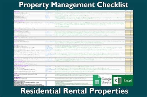 Property Management Checklist For Residential Real Estate Etsy Australia