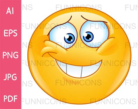Clipart Cartoon Of Embarrassed Emoji Emoticon With Insecure Etsy My Xxx Hot Girl