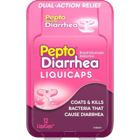 Pepto Bismol Anti Diarrhea Liquid Pills 12 Ct Smiths Food And Drug