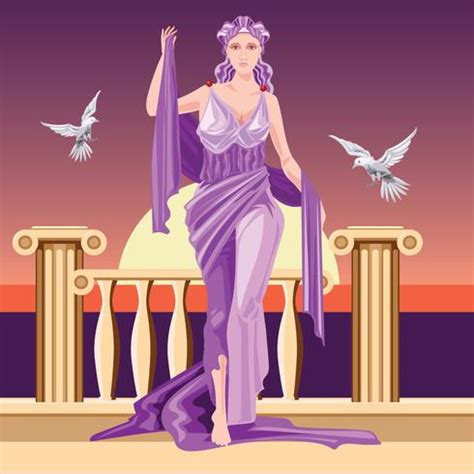 Diosa griega clásica Afrodita en túnica levantando brazos Vector en Vecteezy
