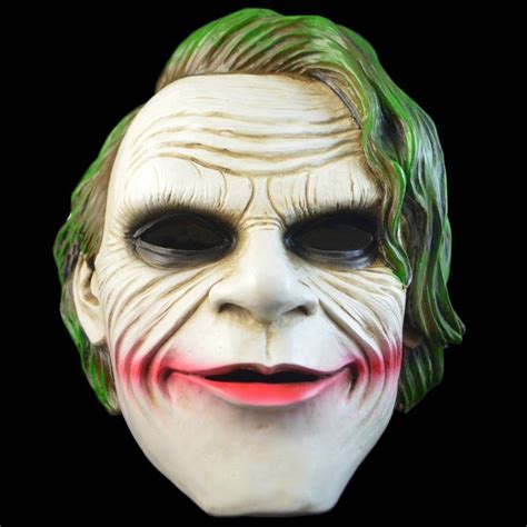 Free Shipping Adult Resin Batman Joker Clown Bank Robber Mask Dark Knight Costume Halloween