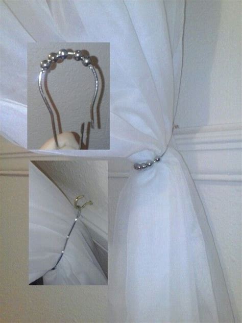Curtain Tie Back Put Small Hook In Wall And Add A Shower Curtain Hook And Ta Da Shower