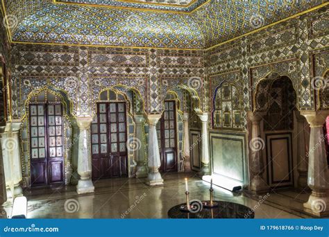 Royal City Palace Jaipur Interior View Of Glass Room With Mirror And
