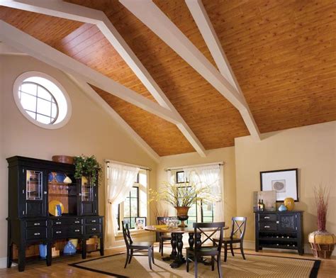 Pine beams in ceiling | family room pine ceiling design ideas, pictures, remodel and decor. Ceilings, Simplified: Wood is good, but MDF might be ...