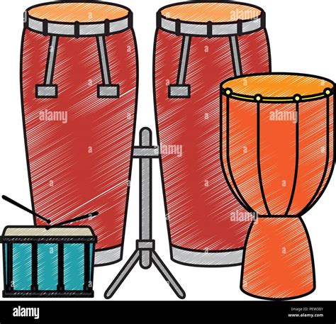 Bongo Drum With Drums Vector Illustration Design Stock Vector Image And Art Alamy