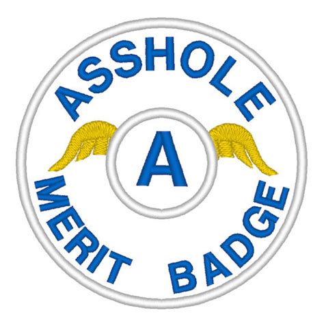 Merit Badge Asshole 35in Patch Etsy