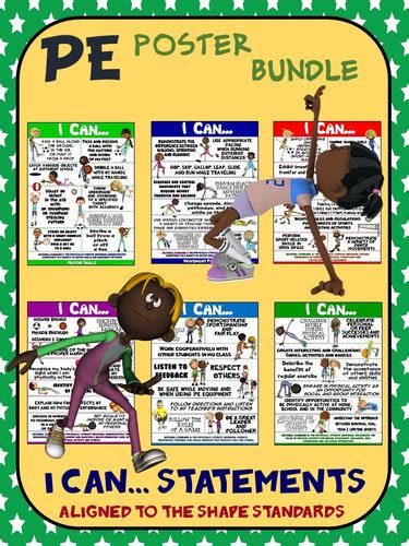 Pe Poster Bundle I Can Statements 6 Posters Aligned To The Shape