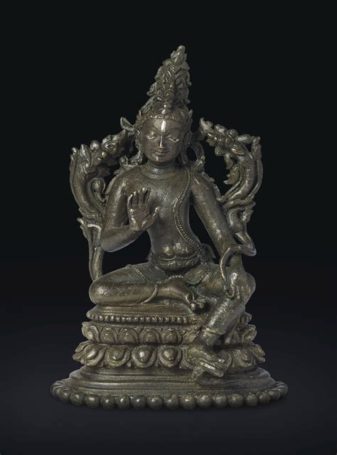 A Silver Inlaid Bronze Figure Of Maitreya Northeastern India Pala