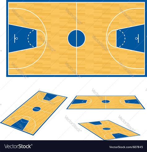 Basketball Court Floor Plan Royalty Free Vector Image