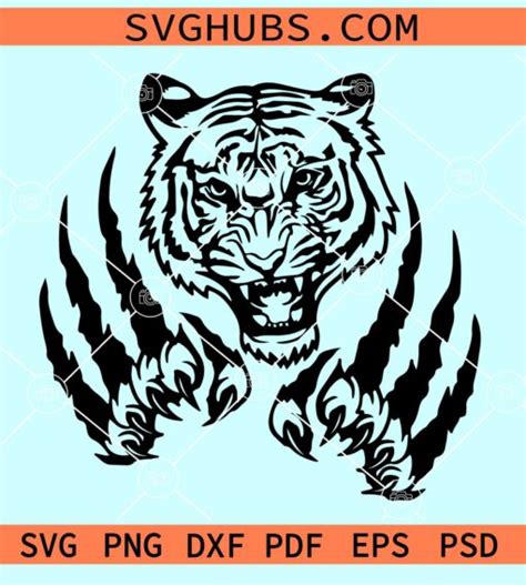 Fierce Tiger Scratch Svg Tiger Scratch Svg Tiger With Claw Scratch