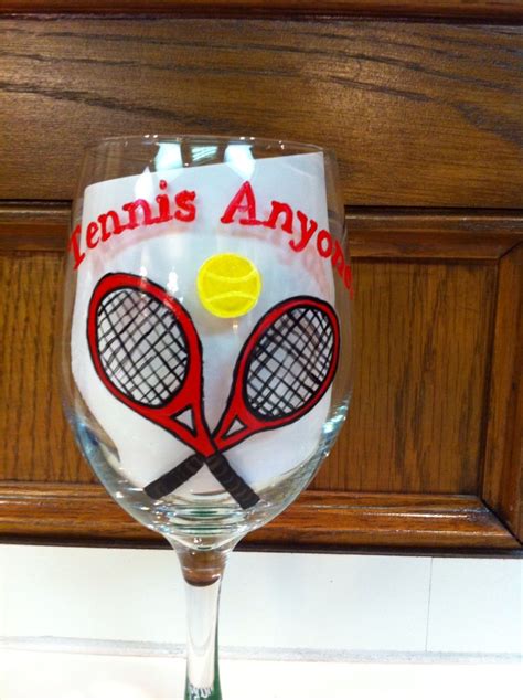 Tennis Tennis Accessories Wine Glass Crafts Tennis Ts Sports