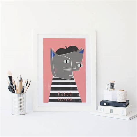 Charming Artist Cat Prints By Design Studio Niaski Fubiz Media