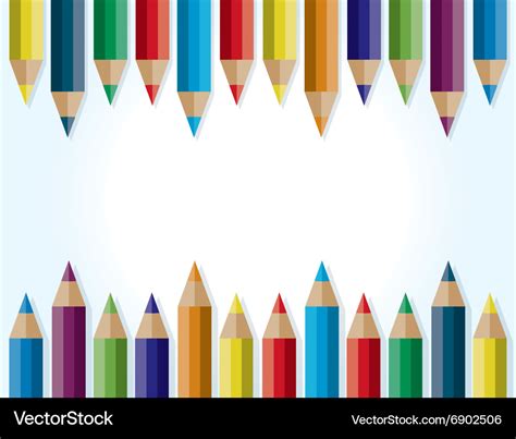 Colorful Pencils Border Background Royalty Free Vector Image
