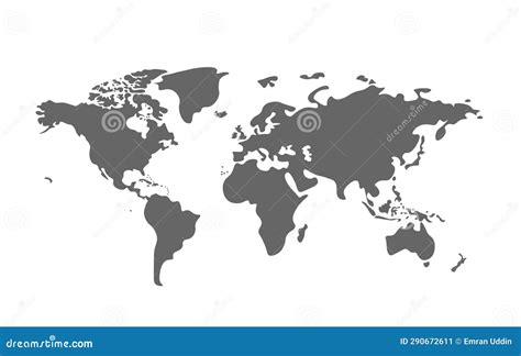 World Map Black And White Color Vector Illustration World Map Template