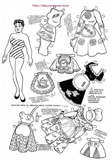 종이인형 Katy Black And White Paper Dolls Paper Dolls Clothing Katy