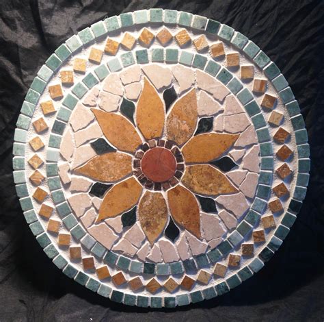 Sunflower Lazy Susan Mosaic Stone Marble Mosaic Mosaic Art