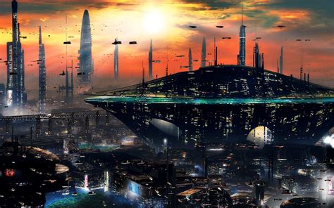 Sci Fi Futuristic City Cities Art Artwork Wallpapers Hd Desktop