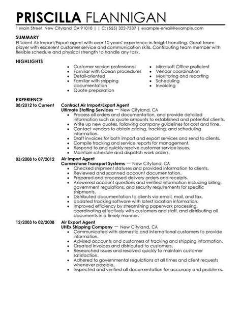 As an export and import air and ocean operations specialist typical daily… Best Air Import Export Agent Resume Example From ...